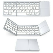 Mini Folding Keyboard Wireless Portable Universal Foldable Keyboard With Touchpad For Android/IOS/Tablet Compact Form Factor, Tactile Switch With Ergonomic Vertical feel